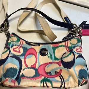 COACH Multicolor Signature Circle Print Shoulder Bag Vintage